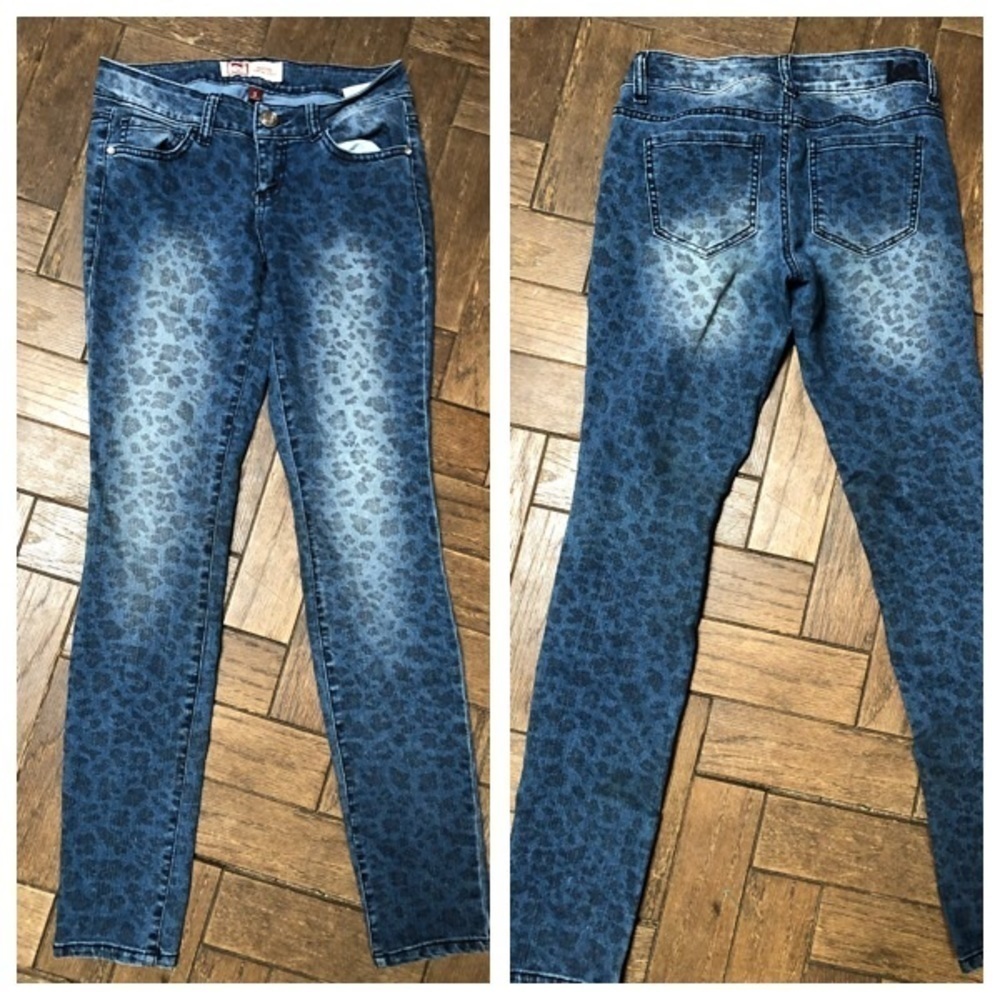 Lei Ashley Low-rise Skinny Leopard Print Jeans